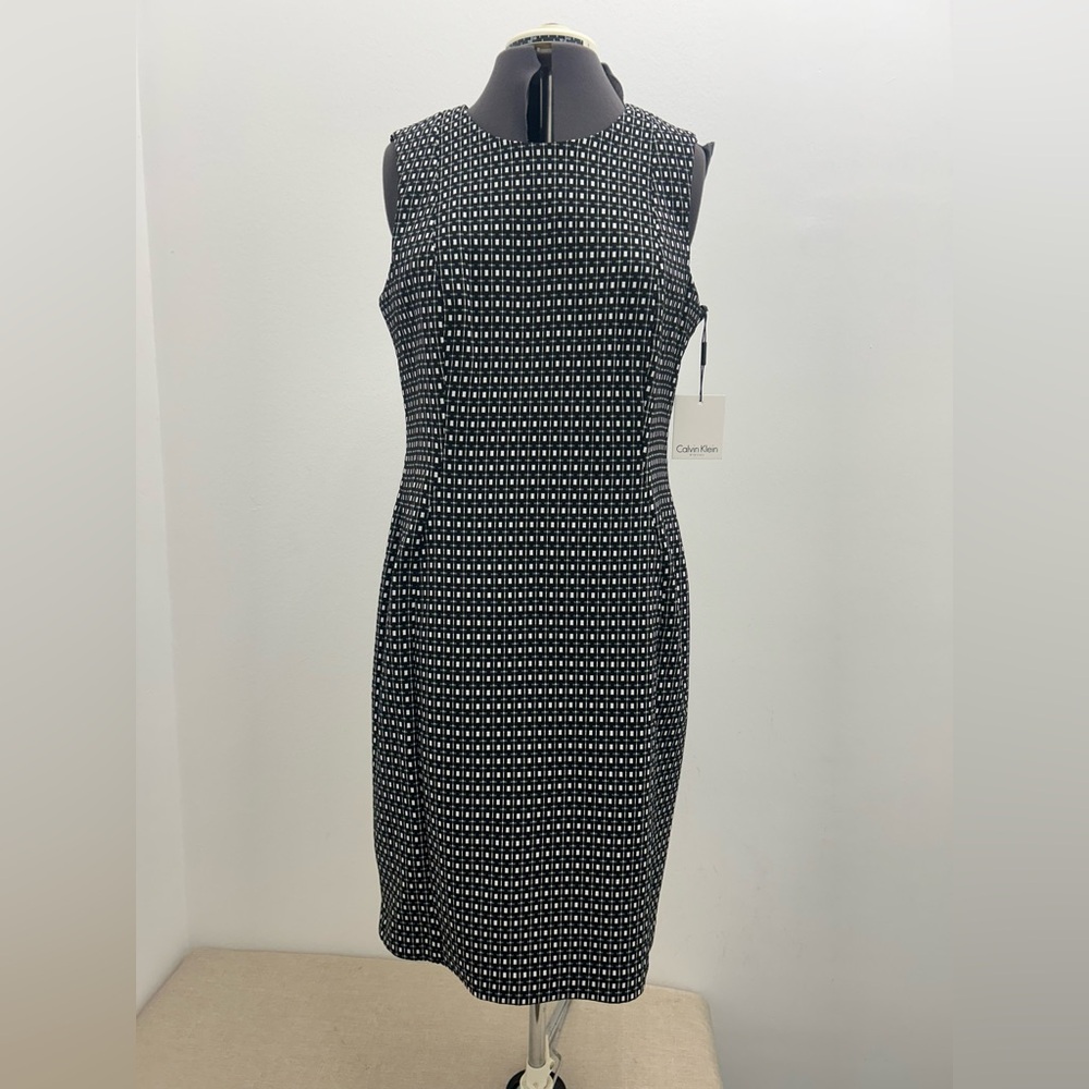 Calvin Klein Monochrome Patterned Midi Dress